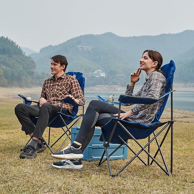 EVER ADVANCED Camping Chairs, Lawn Chairs Outdoor Sports Chairs, Folding Chair - Image 2