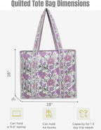 Cotton Quilted Tote Bag for Women – Large Beach & Travel Tote - Image 5