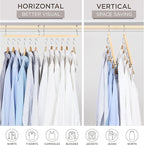 MORALVE Space Saving Hangers for Closet – 4 Pack European Beechwood 6-Tier - Image 4