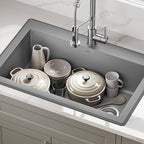 KRAUS Forteza 33-inch Drop In/Undermount Single Bowl Granite Kitchen Sink in - Image 12