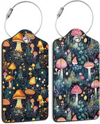 Retro Mushrooms Luggage Tags, 2 Pack Travel Cruise Tags by TXIANT