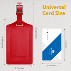 8 Pack Leather Luggage Travel Bag Tags by Travelambo - Image 2