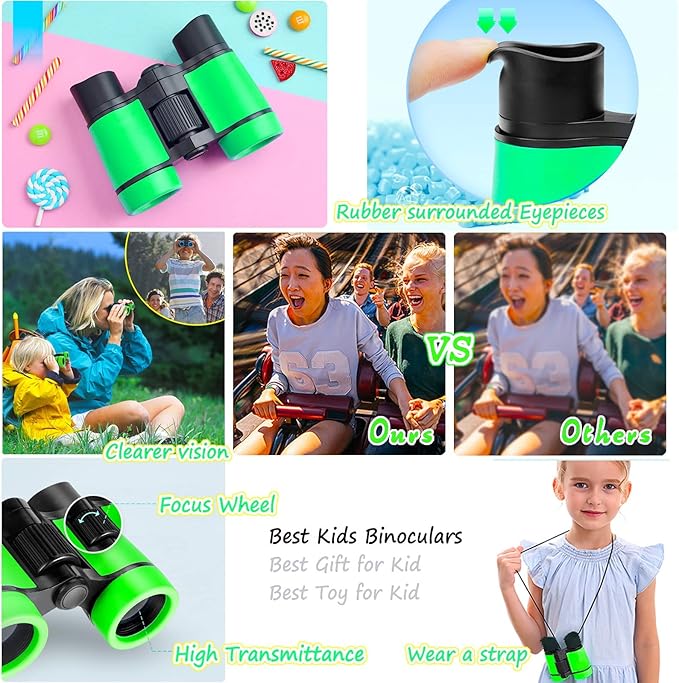 Kids Binoculars Best Gifts for 3-12 Years Boys Girls High-Resolution Optics - Image 4