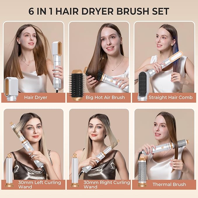 6 in ONE Blow Dryer Brush,Air
