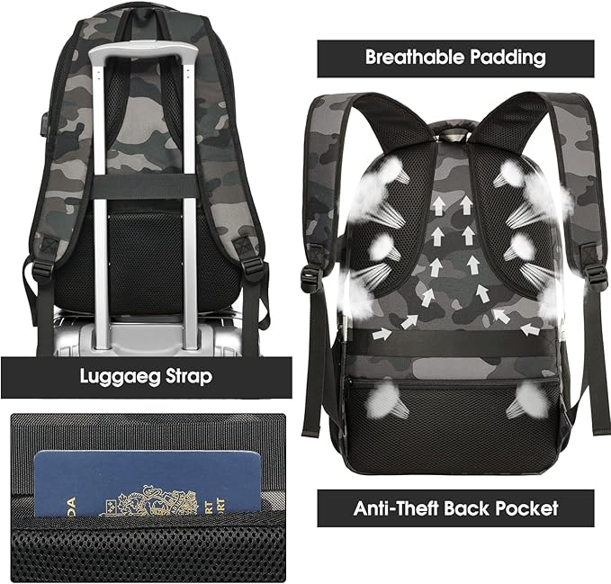 Backpack for Men Women, School Backpacks for Teen Boys, Business Anti Theft - Image 4