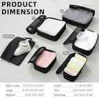 BAGAIL 4 Set/6 Set/8 Set Compression Packing Cubes Travel Accessories - Image 2