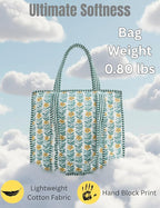 Cotton Quilted Tote Bag for Women – Large Beach & Travel Tote - Image 3