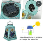 Butterfly Solar Lantern with Shepherd Hook, Outdoor Hanging Metal LED Garden - Image 4