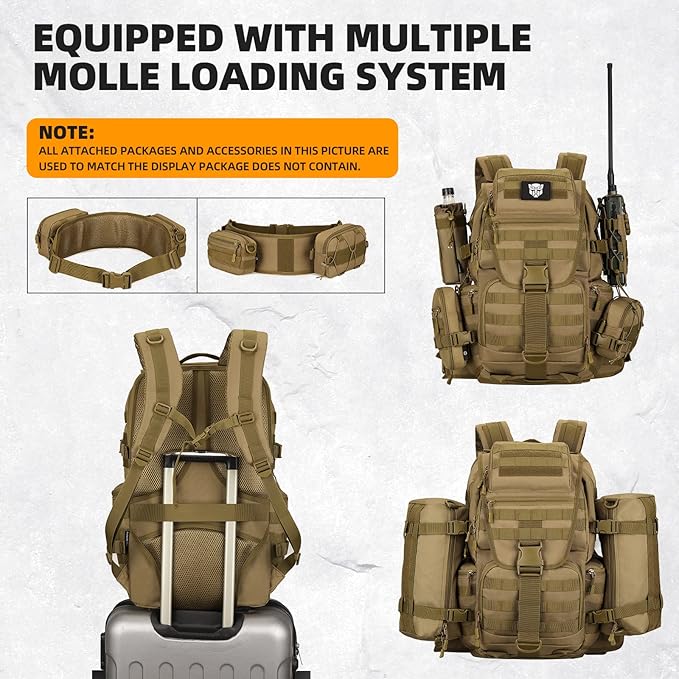 50L Military Tactical Backpack Hiking Waterproof Backpack Large Military Pack 3 - Image 5