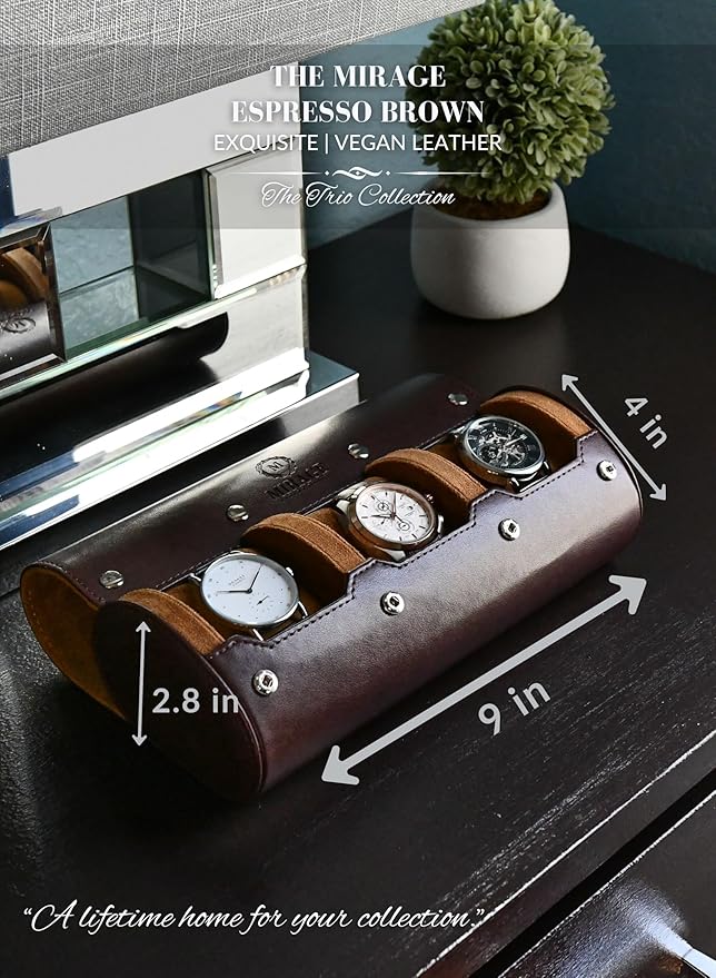 Watch Travel Case for Men Watch Roll for Travel Organizer and Display Watch Case - Image 4