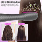 Longyu 3 in 1 Hair Dryer Brush Straightener 1200W Negative Ionic Hot Air Brush One Step Blow Dryer and Styler for Straightening Drying Smoothing (Gray)