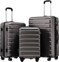 Coolife Luggage Suitcase Carry-on Spinner TSA Lock USB Port Expandable by COOLIFE