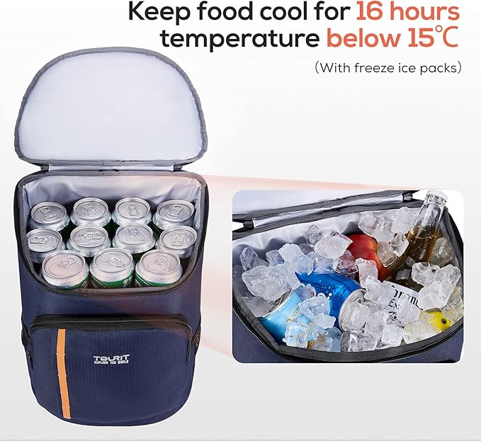 TOURIT Cooler Backpack 30 Cans Lightweight Insulated Backpack Cooler Leak-Proof - Image 4
