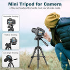 JOILCAN Mini Tripod for Camera, Portable Travel Tripod w/Phone & Tablet Holder - Image 2