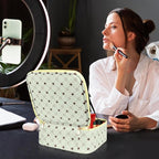 Travel Makeup Bag With 360° rotating LED Mirror, Waterproof cosmetic organizer - Image 7