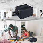 Travel Toiletry bag for men PU Triple-layer Double Zipper Toiletry Bags - Image 3