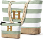 Becokan Beach Bag Initial Beach Tote by BecokanBeachBagSpecialist