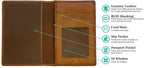 Personalized Monogrammed Antique Saddle Leather RFID Passport Wallet - Image 2
