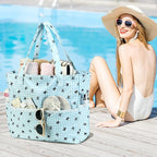 LEDAOU Large Beach Tote Bag Women Waterproof Sandproof Zipper Beach Tote Bag - Image 3