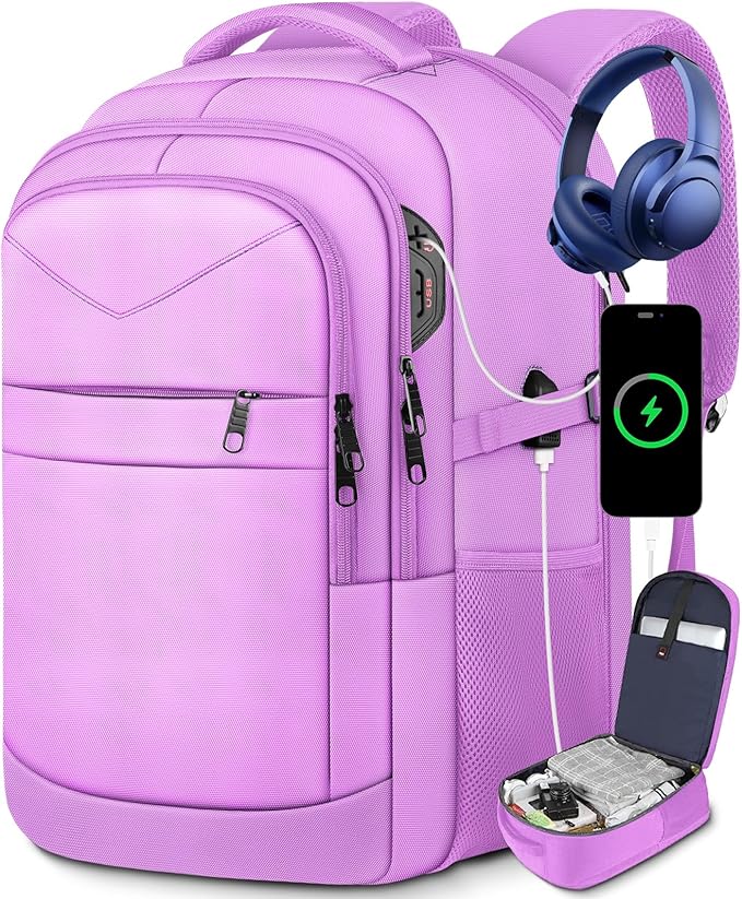 Lapsouno Large Laptop Backpack, Travel Laptop Backpack, 17.3 Inch Carry on - Image 8