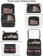 Relavel Makeup Bag with LED Mirror, Travel Makeup Case with Rechargeable - Image 2