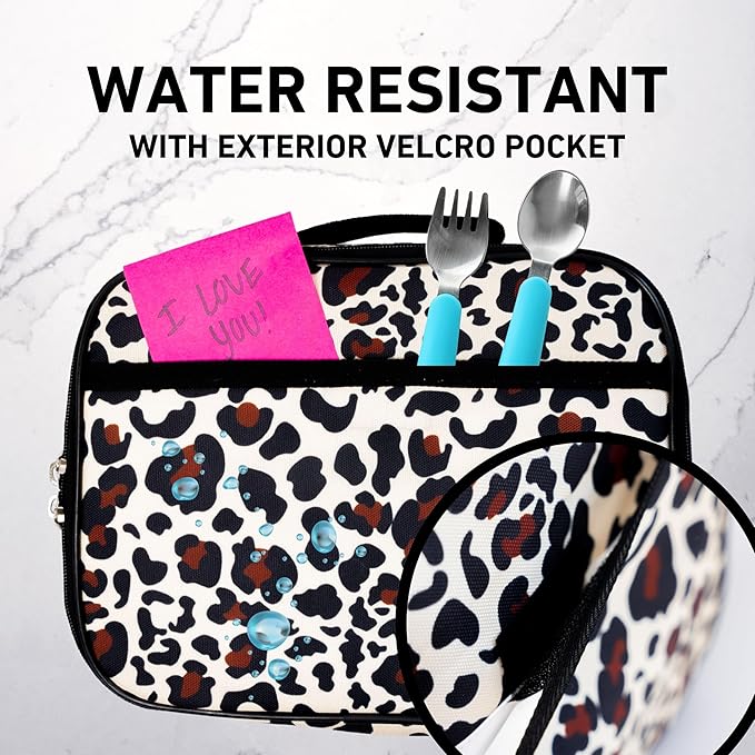 Fenrici Cheetah Kids Lunch Box for Girls, Teens Insulated Lunch Bag, Soft Sided - Image 2