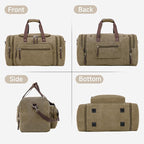 Canvas Expandable Duffle Bag for Men Traveling, Luggage Travel Bag Weekender - Image 4