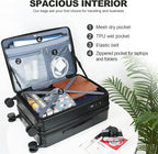 KROSER Carry On Luggage with Spinner Wheels & Built-in TSA Lock, Expandable Top - Image 3