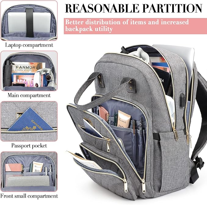 Laptop Backpack for Women Men, School Backpacks for Teens Girls Boys, 17.3 Inch - Image 2