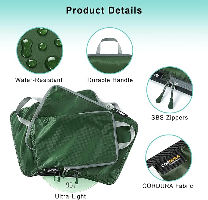 BAGAIL 6 Set Ultralight Compression Packing Cubes Packing Organizer - Image 3