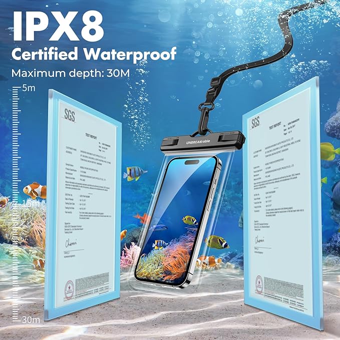 UNBREAKcable Waterproof Phone Pouch-2 Pack IPX8 Waterproof Phone Case - Image 2
