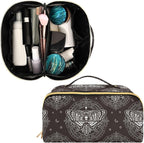 Makeup Organizer Bag, Skull Butterfly Black Travel Makeup Bags Makeup Vanity Case Large Capacity Rhombus Cosmetic Toiletry Bag for Girl Women Ladies