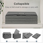 Medium 15" 21 Quart Collapsible Stackable Storage Bins - Image 4