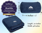 BlueHills Travel Blanket Pillow Rolled Premium Soft Plush Airplane Throw - Image 3