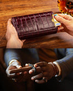 MR.OKAY 2 Watch Travel Case- Classic Leather Watch Case - Image 5