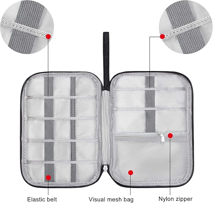 SELLYFELLY Travel Electronics Organizer Portable Cable Organizer Bag - Image 5
