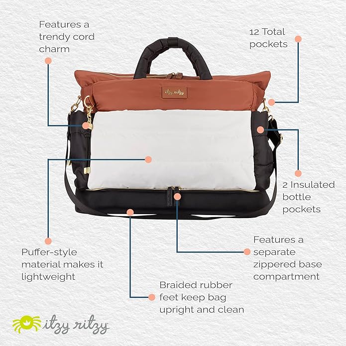 Itzy Ritzy Dream Weekender Travel Bag – Lightweight Overnight Bag - Image 5