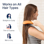 Crave Naturals Glide Thru Hair Brush - 2 Pack Detangler Brush for Curly, Straight, Wet or Dry Hair - Gentle Detangling Brushes for Adults, Kids, Toddlers, 7.5"x3" - Coral and Turquoise