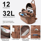 Backpack Purse for Women Laptop Backpack, Leather Travel Backpack Shoulder Bag - Image 6