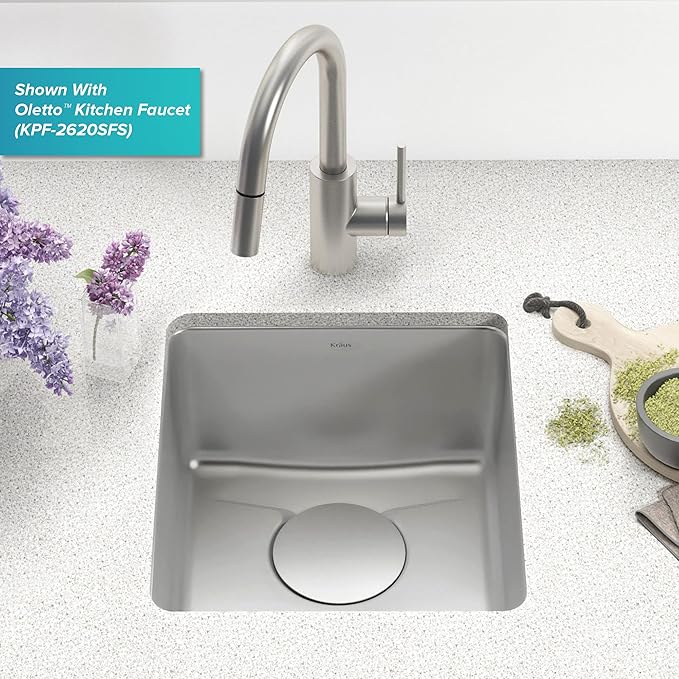 KRAUS Dex 17-Inch Undermount Single Bowl TRU16 Gauge Stainless Steel Kitchen - Image 2