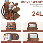 Shrrie Laptop Backpack for Women, Vegan Leather Backpack Work Computer - Image 3