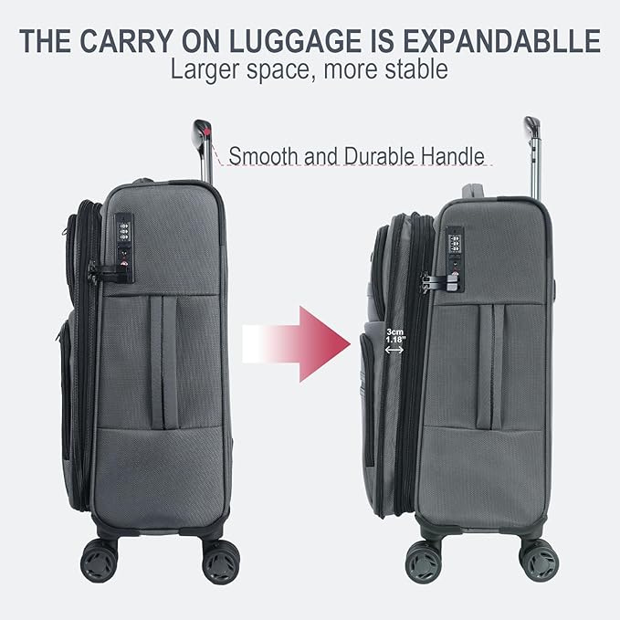 KROSER Softside Expandable Carry On Luggage - Image 5