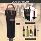 opux Wine Bag Single Bottle Carrier Tote, Insulated Travel Wine Cooler Bag - Image 3