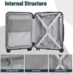 Lightweight Luggage with Spinner Wheels & YKK Zipper, 3-Piece Suitcase ABS+PC - Image 4