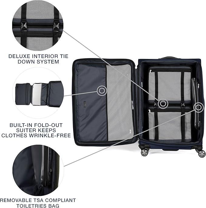 Travelpro Platinum Elite Softside Expandable Checked Luggage, 8 Wheel Spinner - Image 3