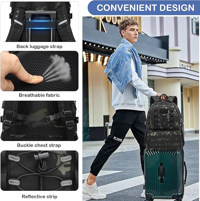 Laptop Lunch Backpack for Men - 40L Large Capacity Work Backpack - Image 5