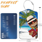2 Pack Luggage Tag for Suitcase Funny Cat Passport Leather Travel Cruise - Image 2
