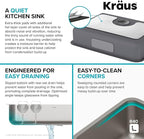 KRAUS Dex 25-inch Undermount 16 Gauge Stainless Steel Single Bowl ADA Kitchen - Image 8