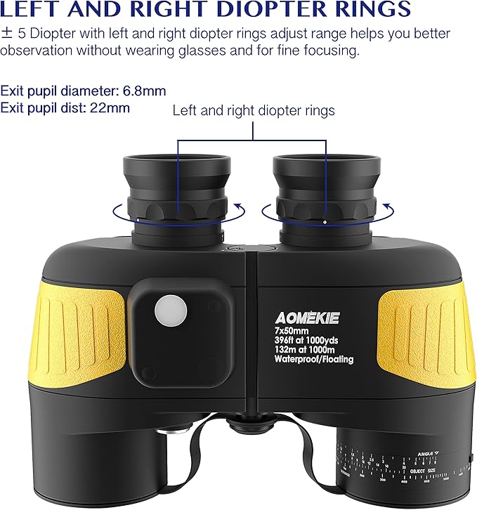 AOMEKIE Marine Binoculars for Adults 7X50 Military Waterproof Binoculars - Image 6