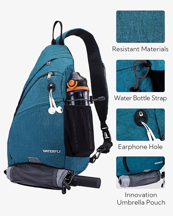 WATERFLY Large Crossbody Sling Bag: Over Shoulder Backpack Daypack Casual Cross - Image 4